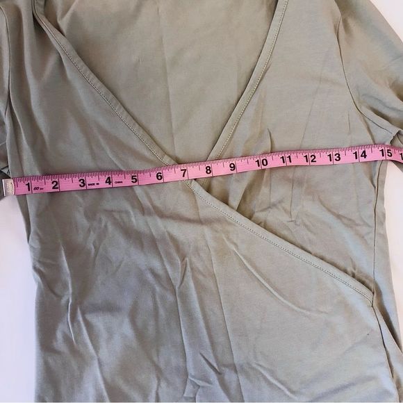 Cotton On Green Deep V Neck Long Sleeve Tee - Picture 2 of 3